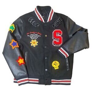 Bleecker & Mercer Men’s XL Black Embroidered Letterman Varsity Jacket